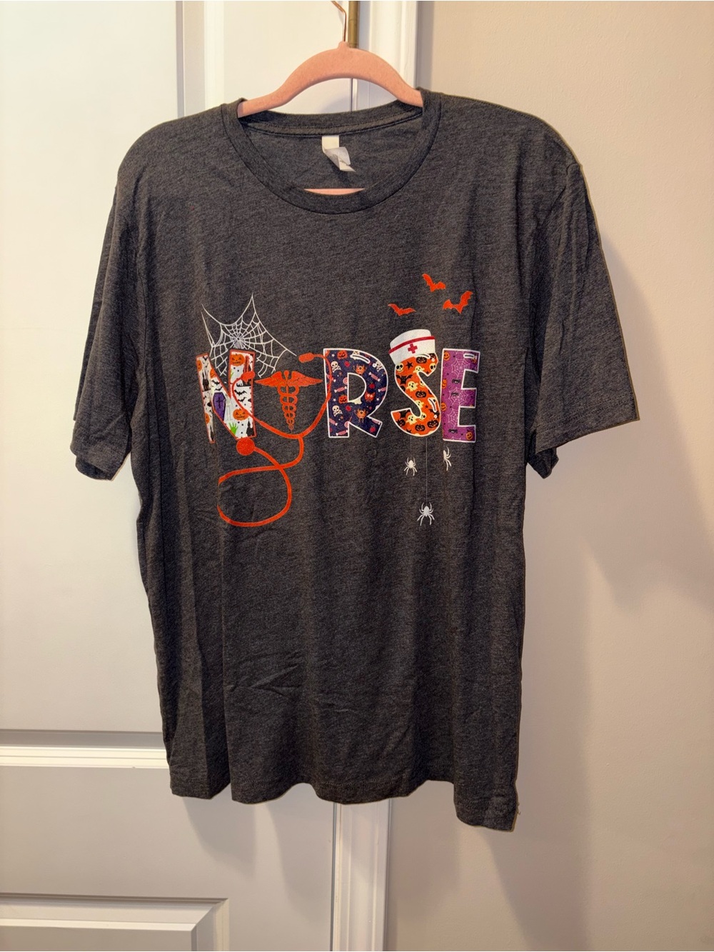 Bella Canvas Charcoal Grey Halloween 'NURSE' Graphic Tee